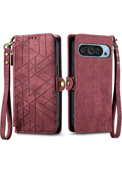 Google Piksel 9 Pro Deri Kılıf Için Flip Case Basit Iş Flip Kapak (Yurt Dışından)