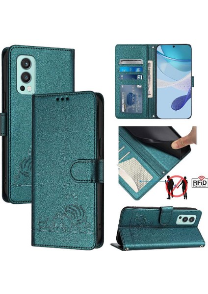 Oneplus Nord 2 Için Kılıf Cüzdan Kapak Çevirin Kart Yuvası Tutucu Kickstand Kedi (Yurt Dışından)