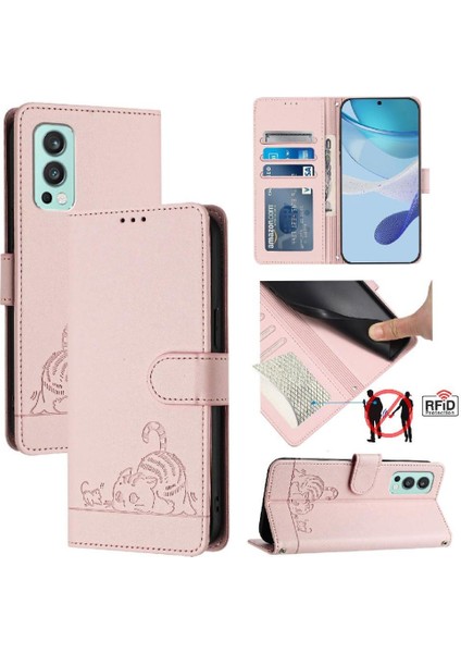 Oneplus Nord 2 Için Kılıf Cüzdan Kapak Çevirin Kart Yuvası Tutucu Kickstand Kedi (Yurt Dışından) indirimleri