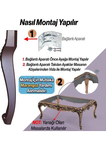 4 Adet Rosa Masa Dresuar Ayağı 75 cm Plastik Ahşap Desenli Mutfak Yemek Masası Mobilya Ayakları