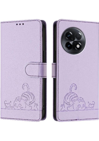 Oneplus 11R 5g Için Kılıf Cüzdan Kapak Çevirin Kart Yuvası Tutucu Kickstand Kedi (Yurt Dışından)