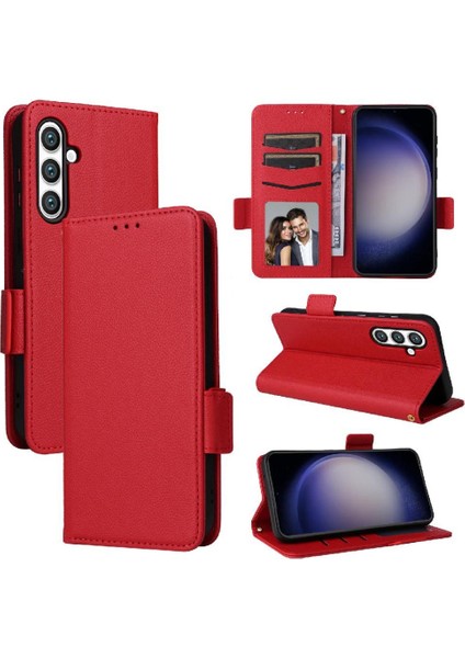 Samsung Galaxy S24 Fe Pu Deri Cüzdan Için Flip Case Yan Toka Kartı (Yurt Dışından)