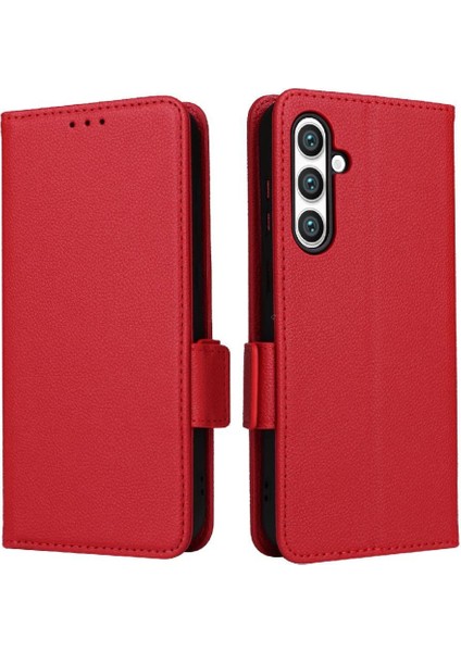 Samsung Galaxy S24 Fe Pu Deri Cüzdan Için Flip Case Yan Toka Kartı (Yurt Dışından)