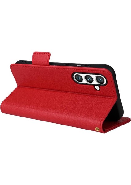 Samsung Galaxy S24 Fe Pu Deri Cüzdan Için Flip Case Yan Toka Kartı (Yurt Dışından)