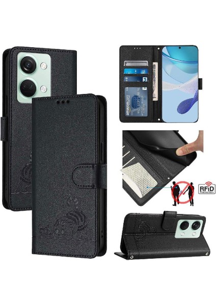 Oneplus Nord 3 Için Kılıf Cüzdan Kapak Çevirin Kart Yuvası Tutucu Kickstand Kedi (Yurt Dışından)