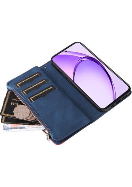 Oppo A3 Pro 5g Için Kılıf Fermuar Cüzdan Tarzı Dokuz Kart Yuvaları ile Kart (Yurt Dışından)