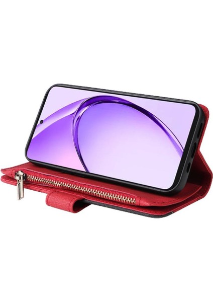 Oppo A3 Pro 5g Için Kılıf Fermuar Cüzdan Tarzı Dokuz Kart Yuvaları ile Kart (Yurt Dışından)