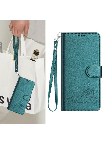 Oneplus 9r Kart Yuvası Tutucu Için Kickstand Cüzdan Kapak Çevirin Kedi Rfıd (Yurt Dışından) modelleri