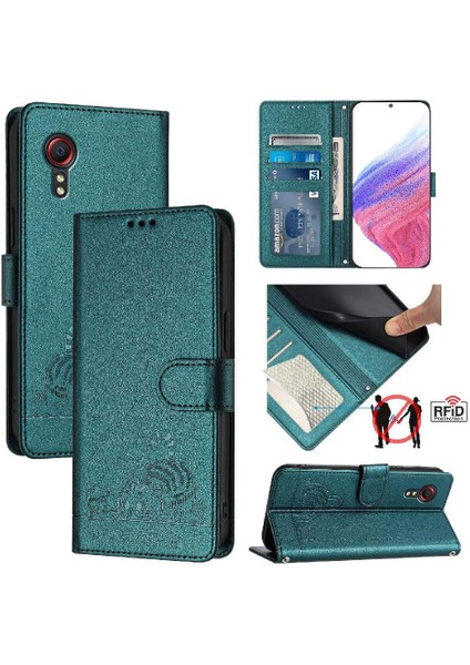 1 Samsung Galaxy Xcover 5 Kedi Rfıd Cüzdan Kapak Çevirin Kart Yuvası (Yurt Dışından) indirimleri