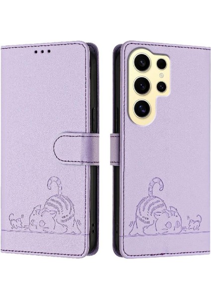 Samsung Galaxy S24 Ultra Cüzdan Kapak Çevirin Kart Yuvası Tutucu Kedi (Yurt Dışından) indirimleri