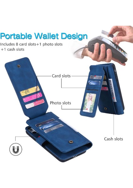 Samsung Galaxy S23 Artı Pu Deri Kart Tutucu Kickstand Cüzdan (Yurt Dışından)