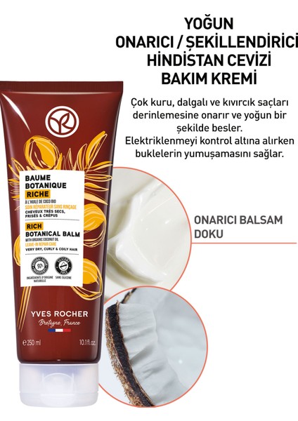 Yves Rocher Yoğun Onarıcı/Şekillendirici (Baume Botanique) Hindistan Cevizi Prebiyotik Bakım Kremı-Vegan-250 Ml