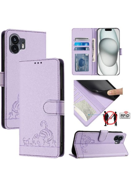 Nothing Telefon 2A Kart Yuvası Tutucu Kickstand Kedi Rfıd Cüzdan Flip (Yurt Dışından) indirimleri
