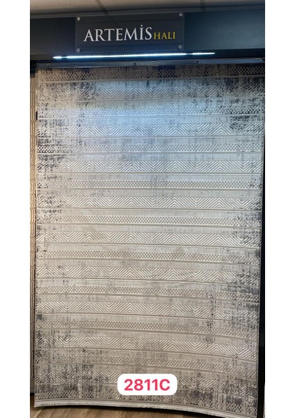 Karizma 02811C Gri Beyaz Modern Çizgili Halı fiyatları