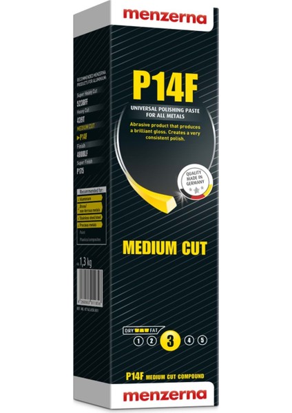 P14F Orta Kesici Katı Cila Beyaz Alüminyum Pirinç Paslanmaz Tek Adım Parlatıcı – 1300 gr