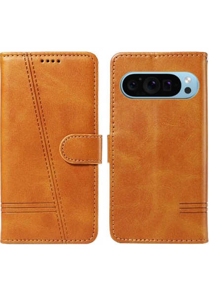 Kredi Kartı Yuvası Cüzdan Telefon Kılıfı Siyah ile Google Pixel 9 Için Filp Durumda (Yurt Dışından)