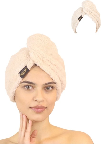 Tekno Trust 1 Parça Tekli Paket Mikrofiber Saç Havlusu – 2 Düğmeli Saç Kurutma Bonesi – Baş Havlusu Saç Havlusu