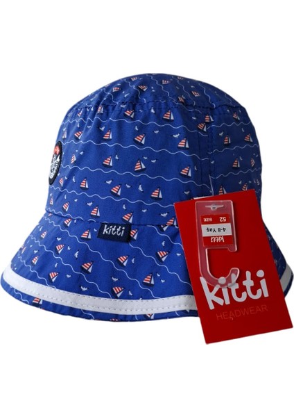 Kitti 4-8 Yaş Erkek Çocuk Sax Renk Desenli Yazlık Fötr Şapka