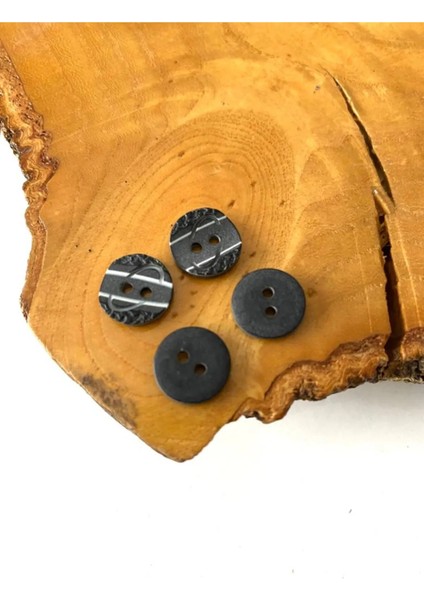 11,5 mm Siyah-Beyaz Polyester Düğme (25 Adet) fiyatları