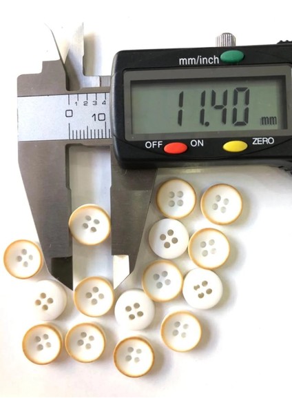 11,5 mm Beyaz -Turuncu Polyester Düğme (25 Adet) modelleri