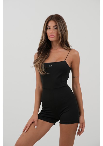 Ip Askılı Siyah Şort Tulum modelleri
