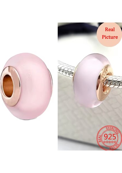 Mat Pembe Murano Cam Charm modelleri