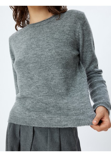 Basic Triko Kazak Uzun Kollu Bisiklet Yaka indirimleri