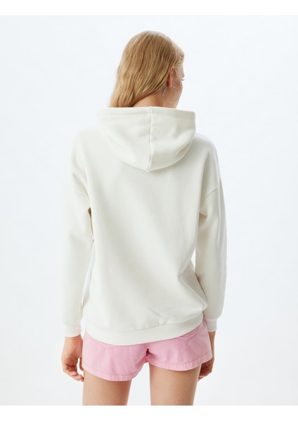 Kapüşonlu Sweatshirt Ayı Baskılı Sloganlı Rahat Kalıp fırsatları