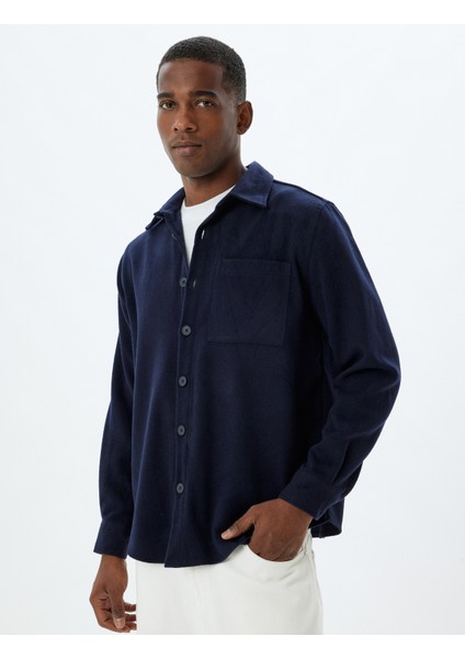 Uzun Kollu Gömlek Cep Detaylı Pamuk Karışımlı modelleri