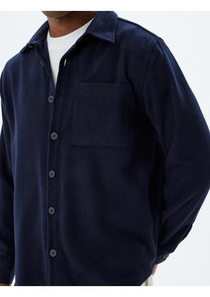 Uzun Kollu Gömlek Cep Detaylı Pamuk Karışımlı indirimleri