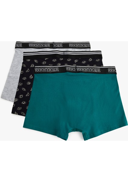 3'lü Boxer Seti Kovboy Baskılı Pamuklu fiyatları