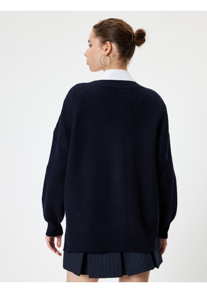 V Yaka Basic Uzun Triko Kazak fırsatları