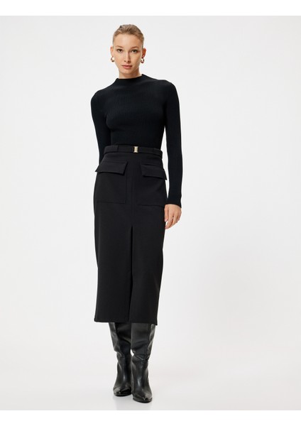 Basic Dik Yaka Triko Kazak Uzun Kollu