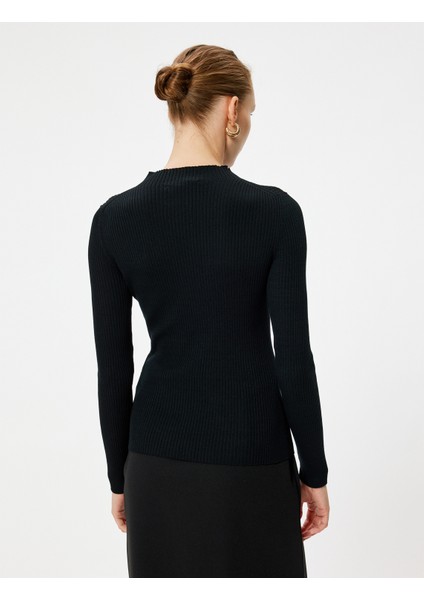 Basic Dik Yaka Triko Kazak Uzun Kollu fırsatları