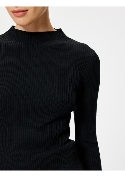 Basic Dik Yaka Triko Kazak Uzun Kollu indirimleri