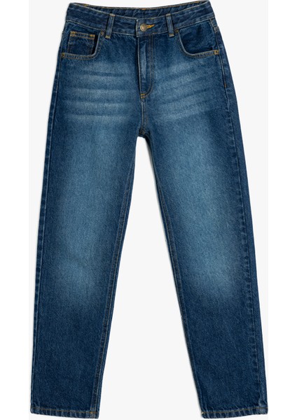 Kot Pantolon Düğme Detaylı Cepli Pamuklu modelleri