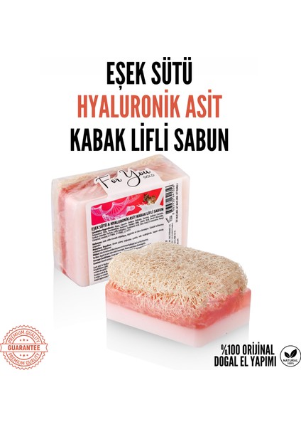 Doğal Kabak Lifli Eşek Sütü & Hyaluronik Asit Sabun