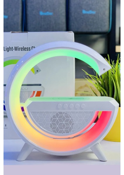Akilli Gece Lambasi Speaker Bluetooth Hoparlor Kablosuz Şarj Rgb Masa Lambasi Yatak Odasi Dekor