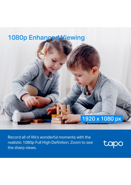 Tapo C200C, 1080P Full Hd, Hareket Tespit ve Takibi, 360°, 9m Gece Görüşü, Çift Yönlü Ses, Sesli Alarm, Bulut/yerel Depolama, Bebek Ağlaması Tespiti, Iç Mekan Wi-Fi Güvenlik Kamerası