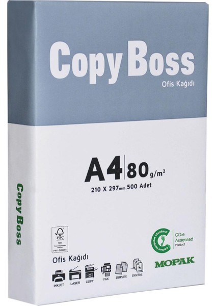 Copy Boss A4 80 G/m² 2.500 Adet Fotokopi Kağıdı (5'li Paket)