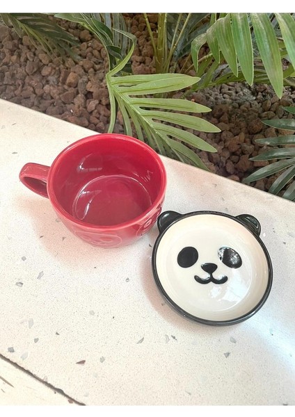 Seramik Kawaii Karikatür Sevimli Panda Fincan Kahve Süt Kapaklı Kupa Hediye fırsatları