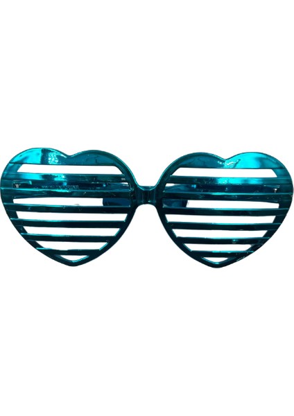 Parti Gözlük Plastik Büyük Kalp Model Mavi 9X23 cm