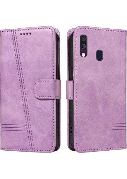 Samsung Galaxy A40 Preslenmiş Pu Deri Için Filp Durumda Ayrılabilir Siyah ile (Yurt Dışından)