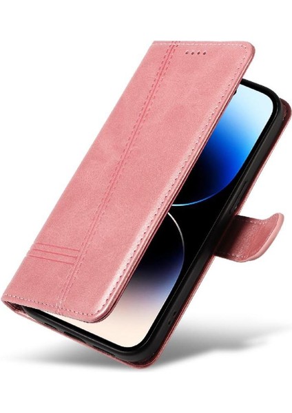 IPhone 14 Için Filp Durumda Pro Max Kredi Kartı Yuvası ile Preslenmiş Pu Deri (Yurt Dışından)