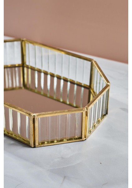 Gio Sekizgen Cam Sunumluk Tepsi Küçük Boy fiyatları