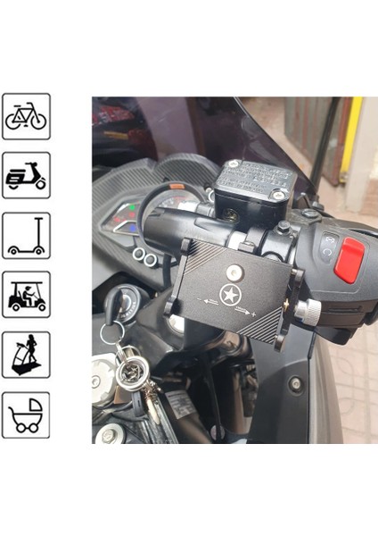 Bisiklet Elektrikli Scooter Motosiklet Uyumlu %100 Metal Telefon Tutucu Gidona Bağlantılı fiyatları
