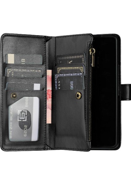 Samsung Galaxy Z Için Kılıf Fold 6 Cüzdan Fermuar Pu Deri Folio Flip Kart (Yurt Dışından)