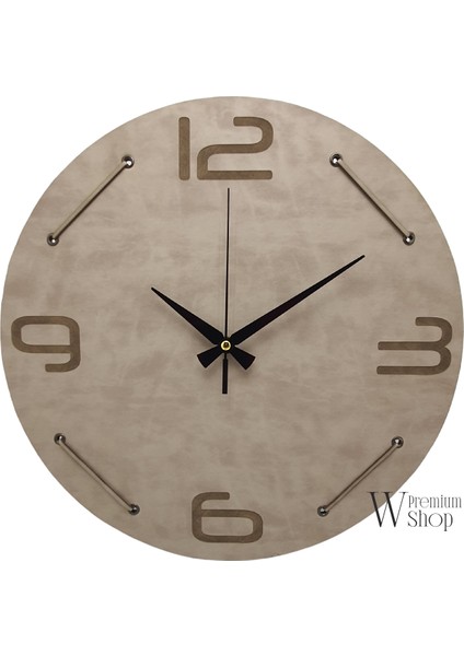 Deri Şeritli Yuvarlak Duvar Saati