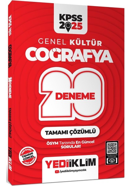 2025 KPSS Genel Kültür Coğrafya Tamamı Çözümlü 20 Deneme