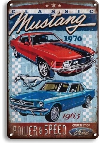 Koleksiyon Ford Mustang Metal Plaka Levha 20X30CM